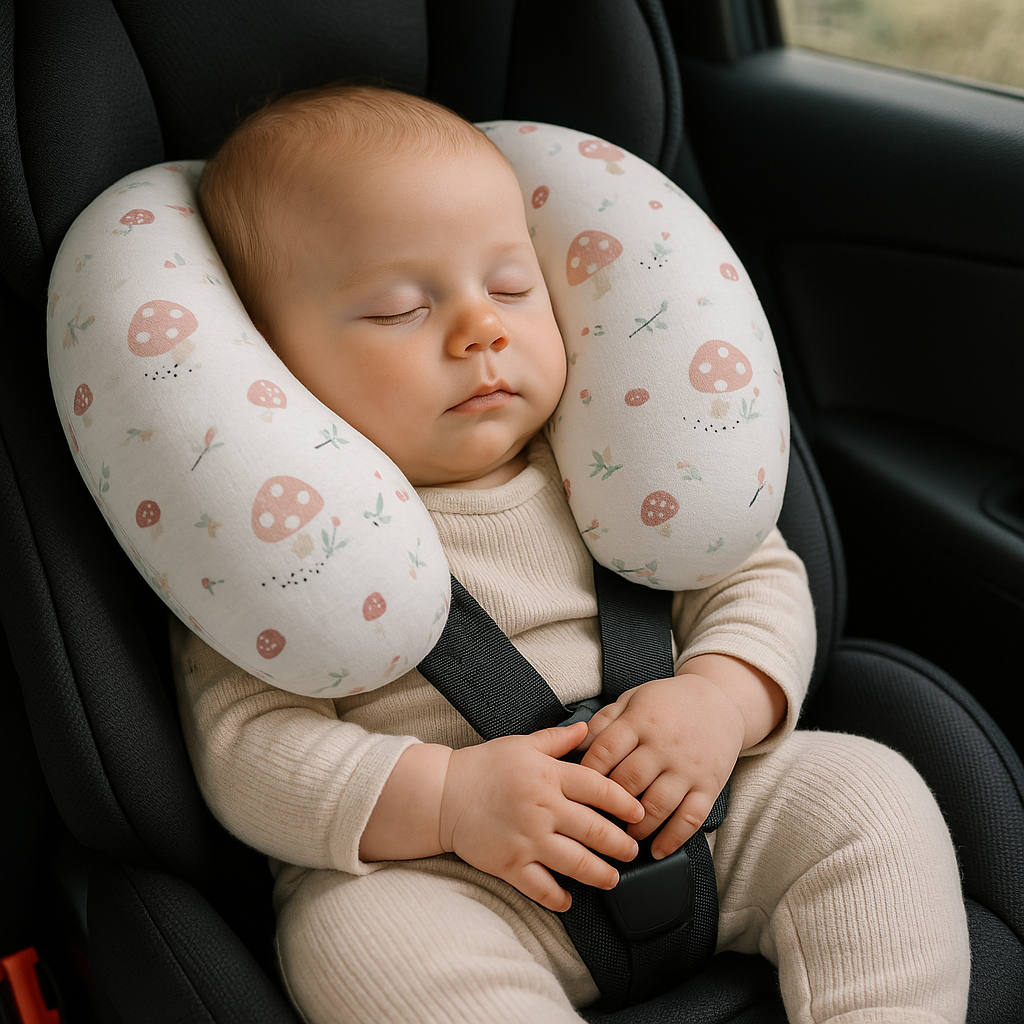 Almofada Pescoço Cogumelos Rose Algodao