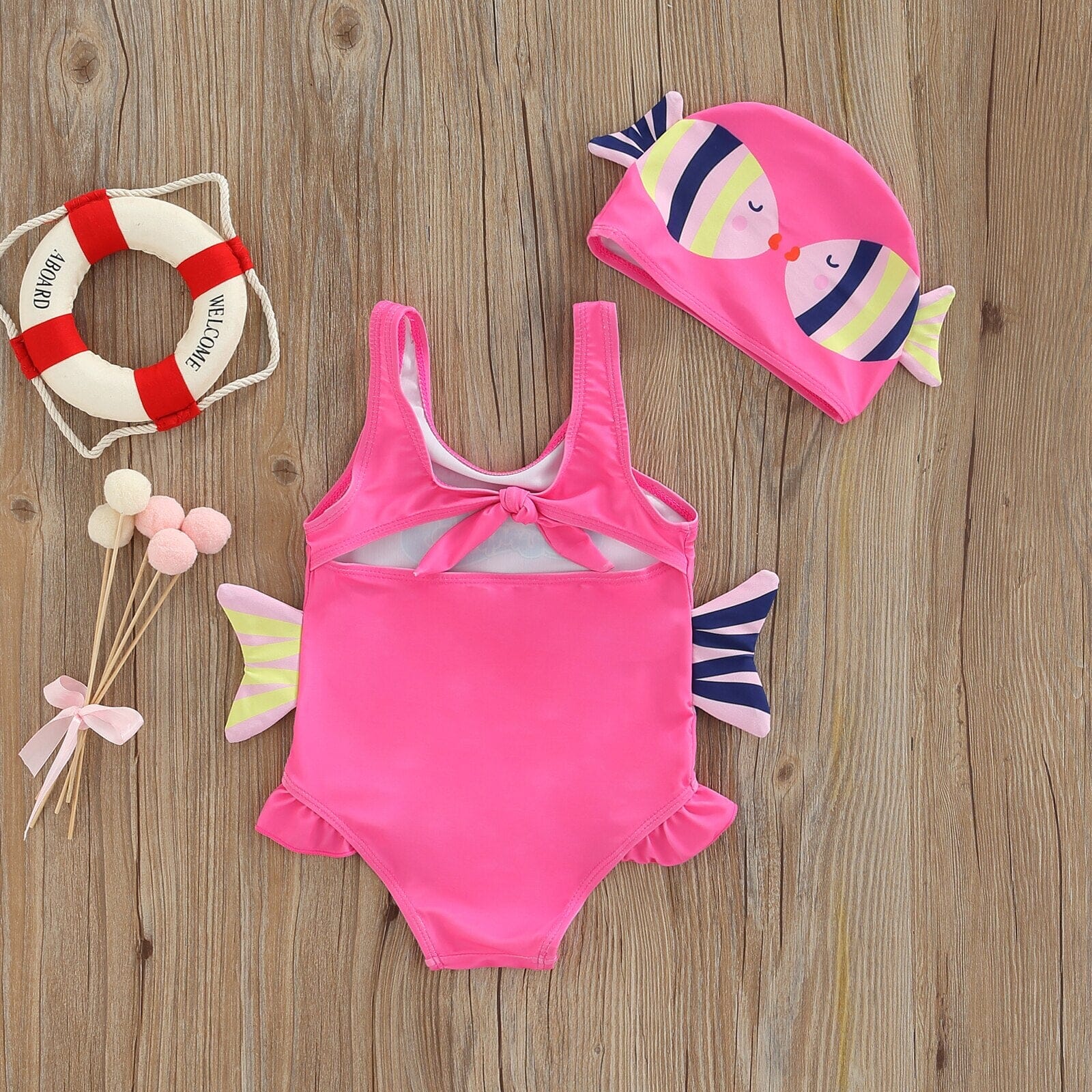 Maiô Infantil Peixinhos + Touca