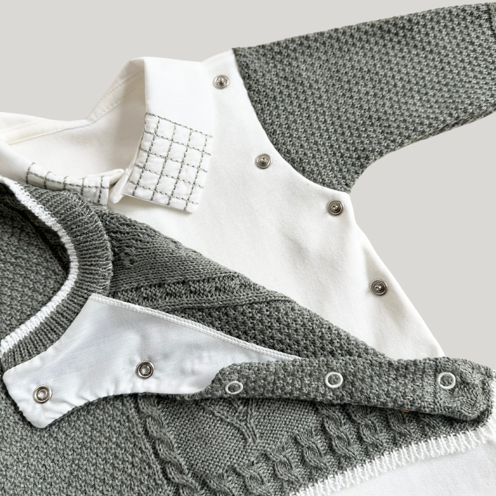 Kit Saída Maternidade 2 Peças Tricot Nature Green