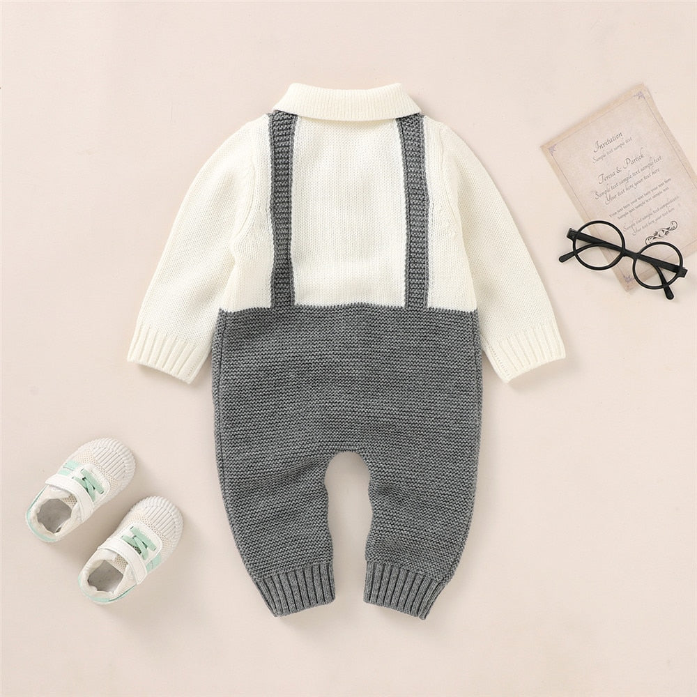 Macacão Infantil Tricot Gravata Borboleta