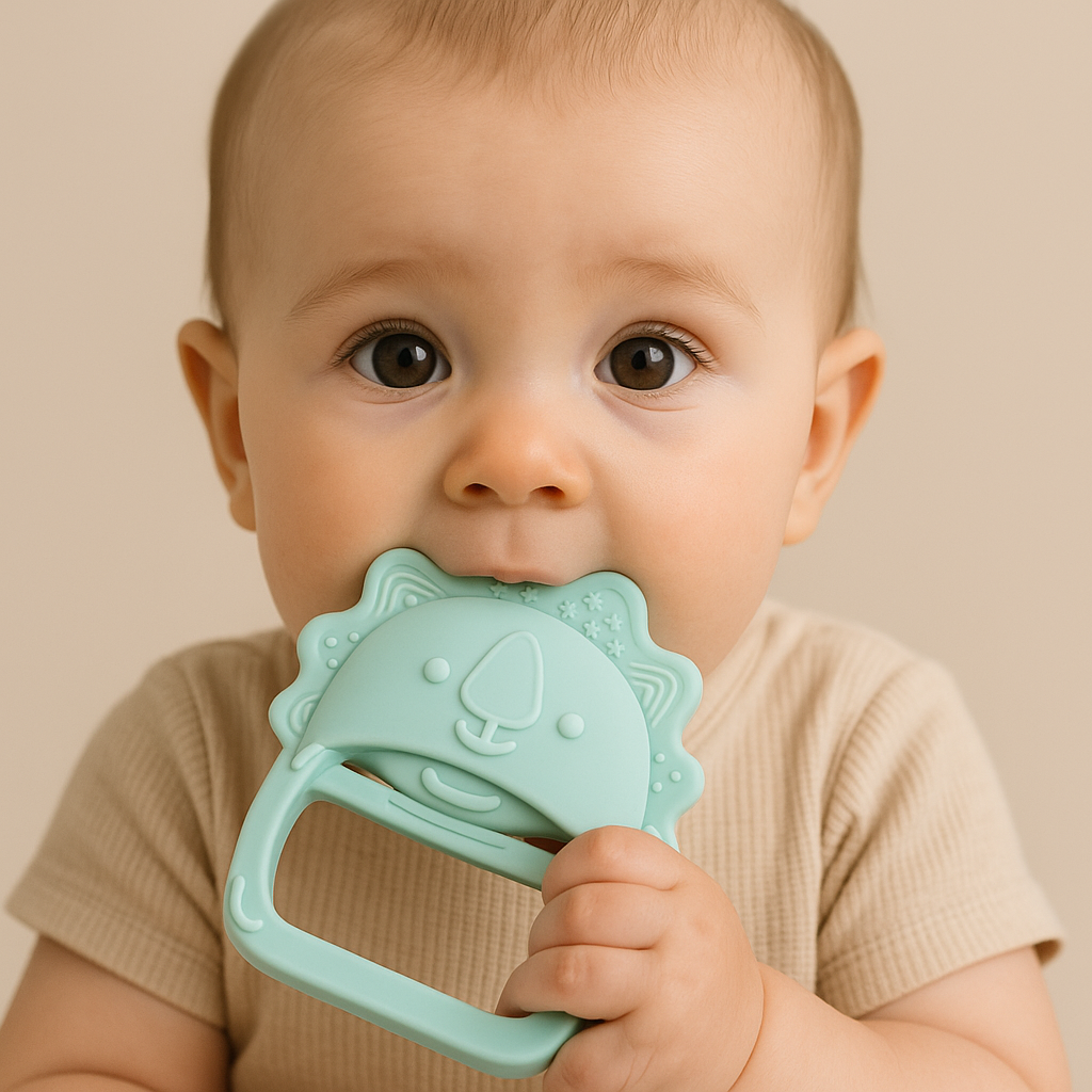 Mordedor Bebe Lion Silicone Anti Stress Verde