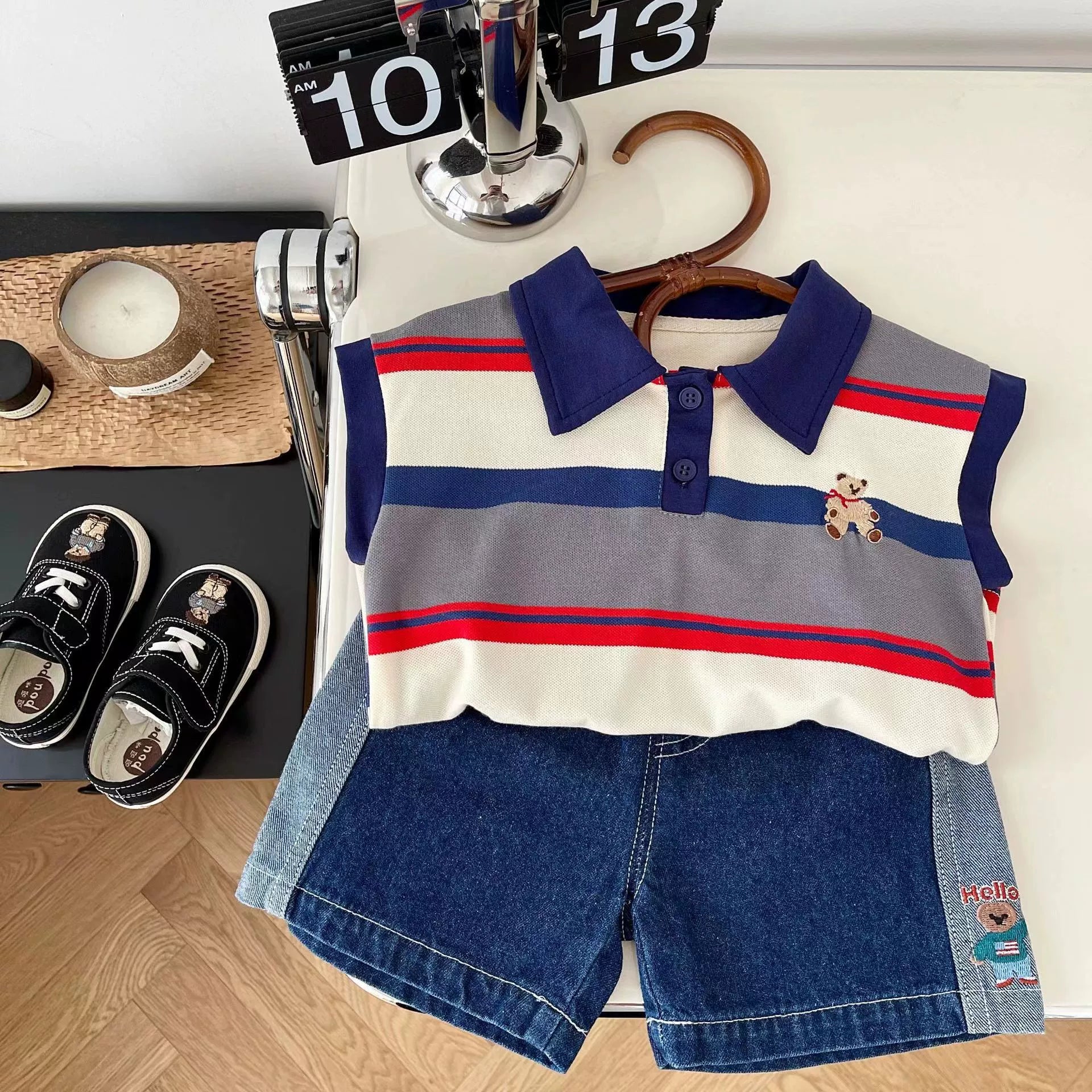 Conjunto Infantil Masculino Lístras Ursinho