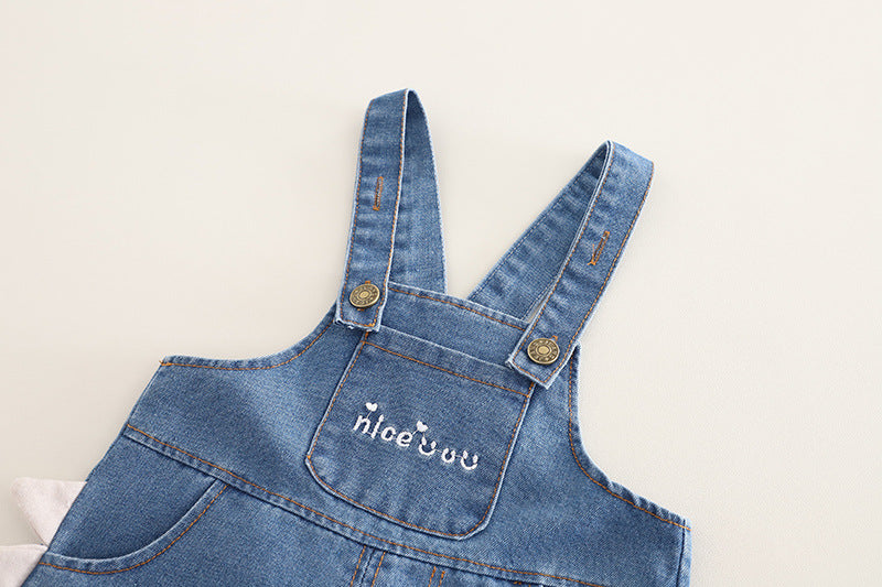 Jardineira Infantil Jeans com Camisa