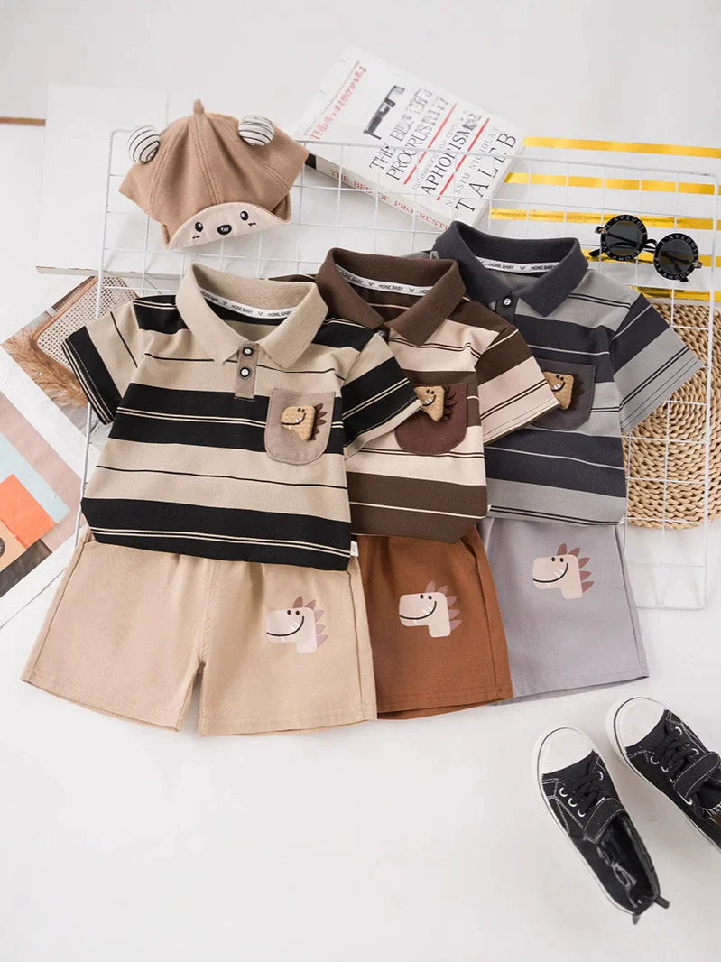 Conjunto Infantil Masculino Lístras Dinossauro