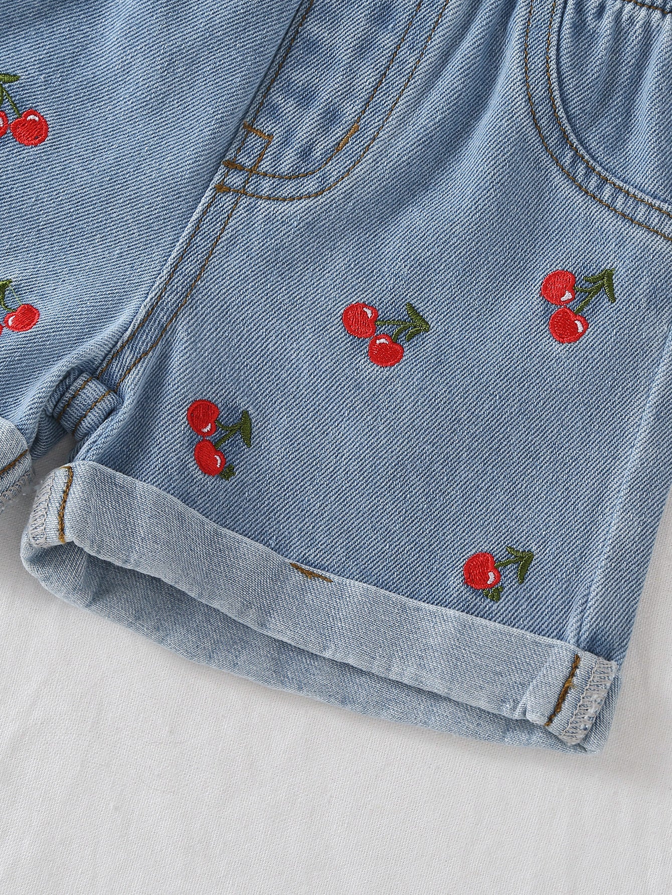 Conjunto Infantil Jeans Cerejinhas