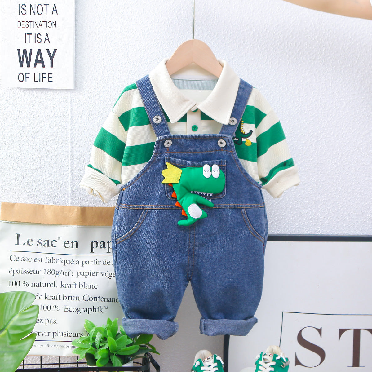 Jardineira Infantil Jeans Jacaré