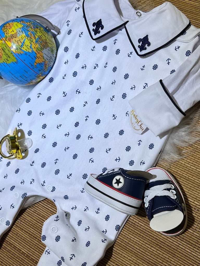 Salopete + Body em fio egípcio menino