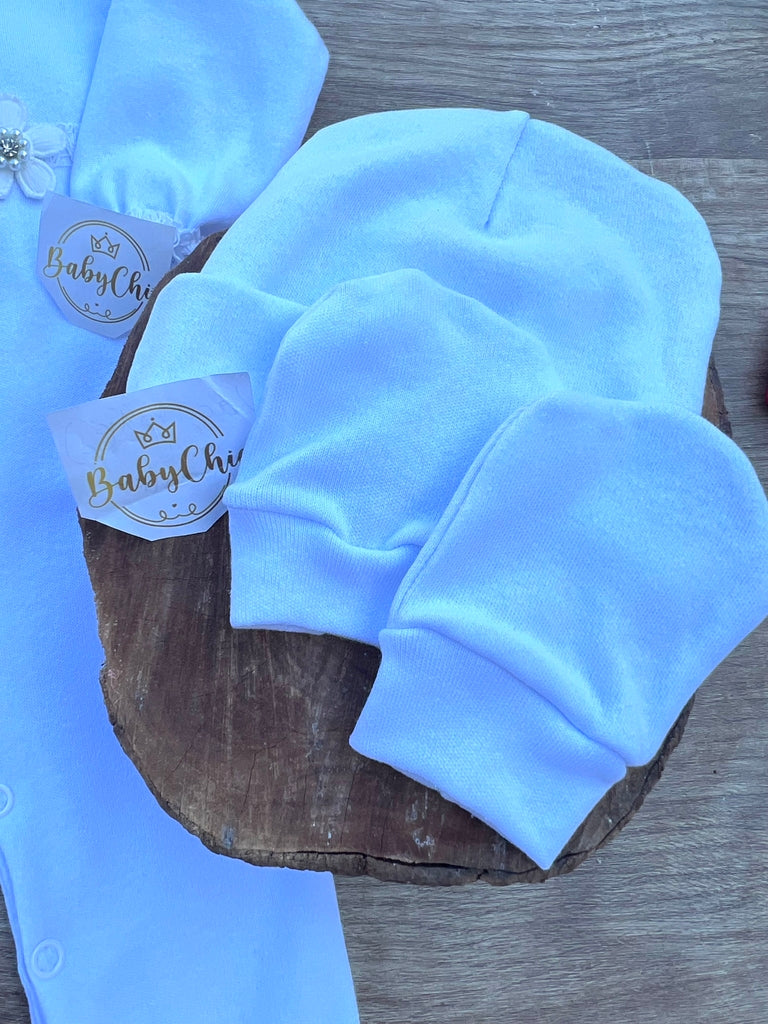 Kit touca e luvas em fio egípcio hipoalergênicos