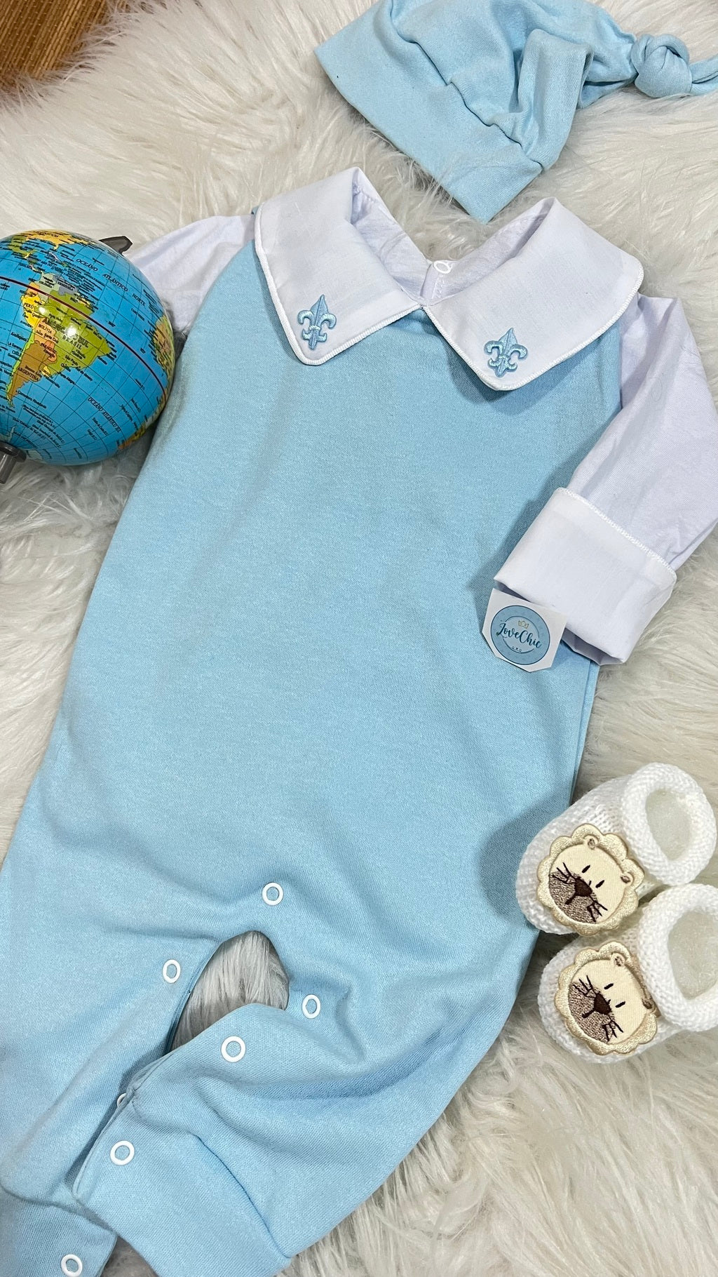 Salopete + Body em fio egípcio menino