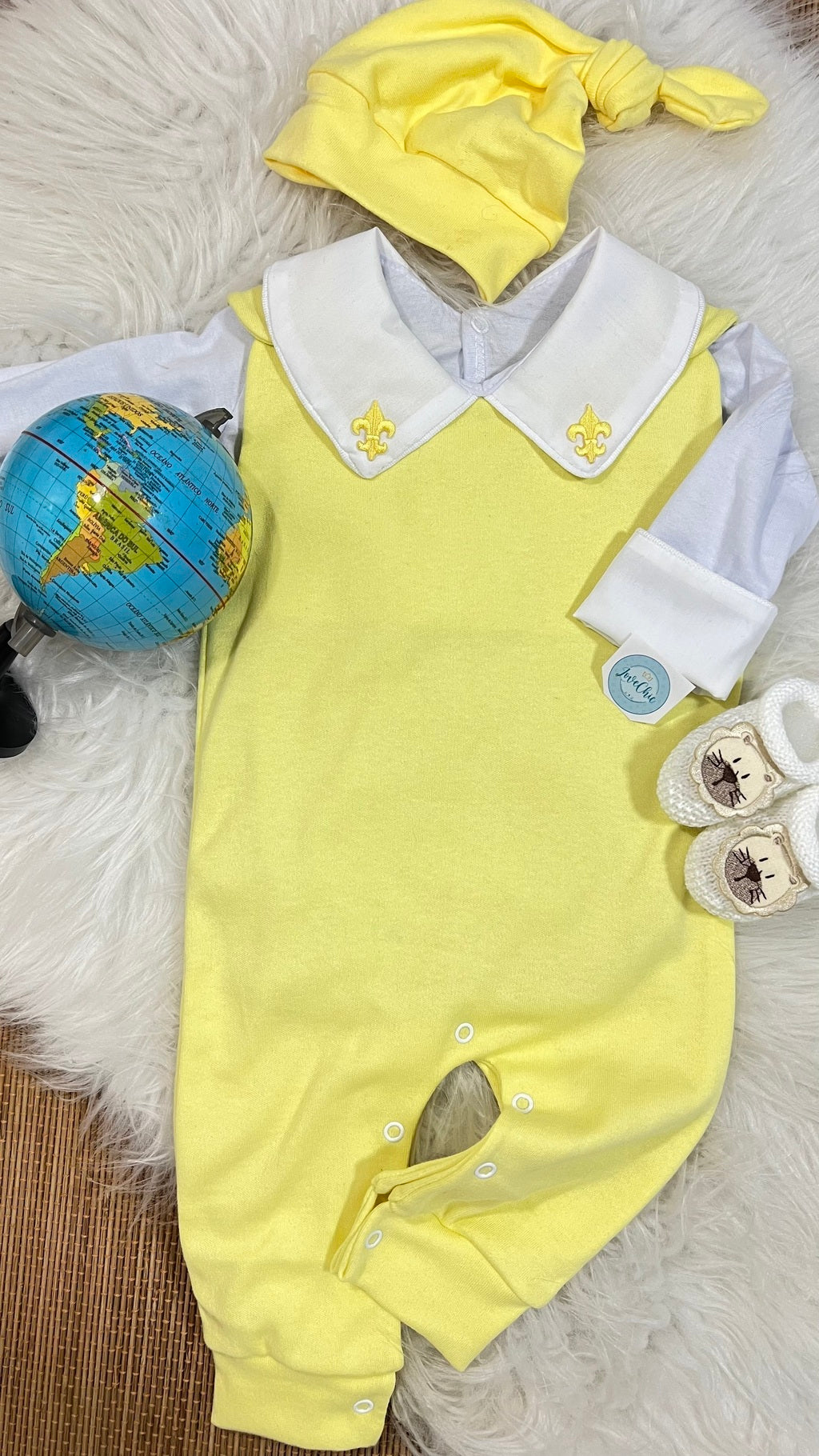 Salopete + Body em fio egípcio menino