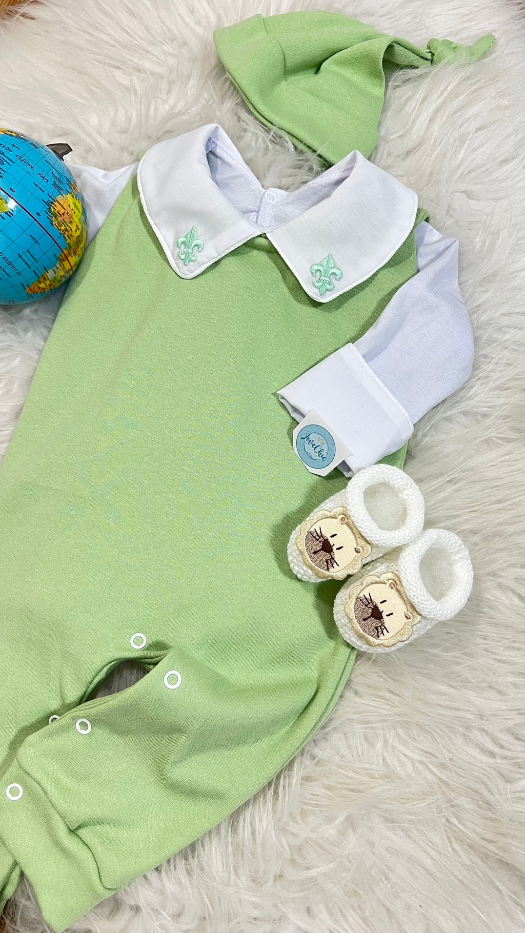 Salopete + Body em fio egípcio menino