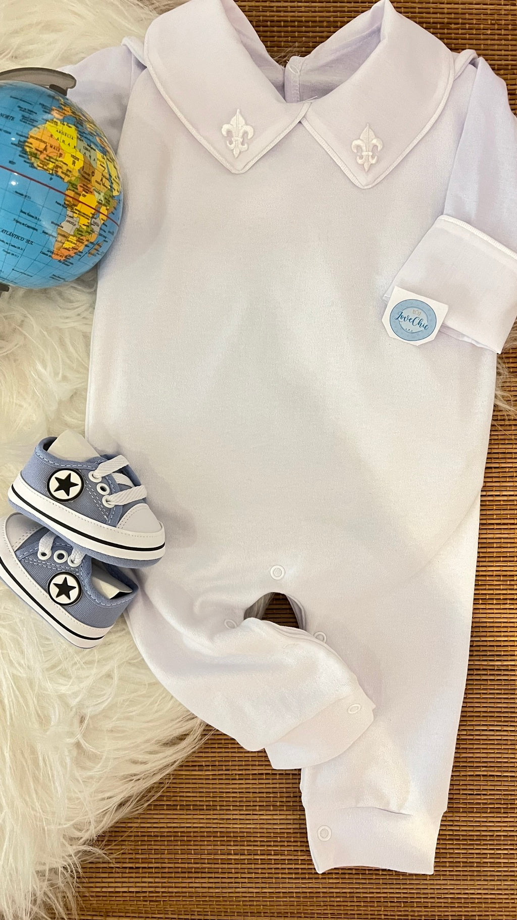 Salopete + Body em fio egípcio menino