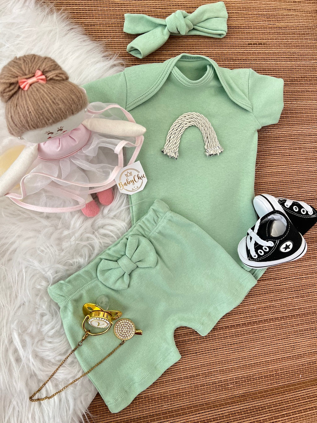 Kit basiquinho menina em fio egípcio