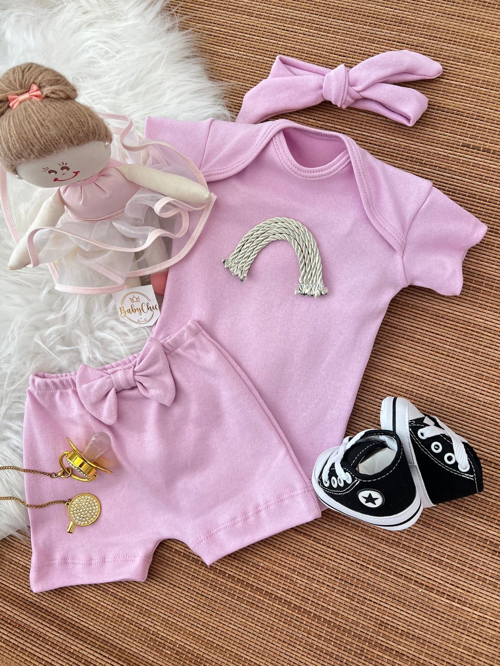 Kit basiquinho menina em fio egípcio