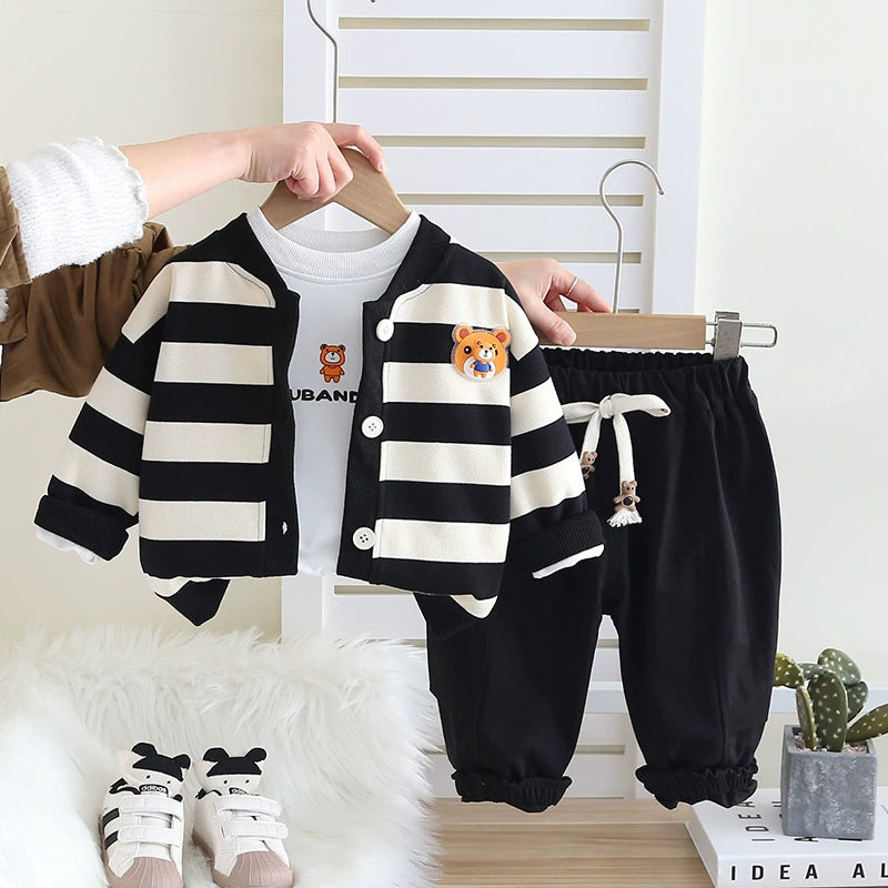 Conjunto Infantil Masculino de Inverno 3 Peças Ursinho