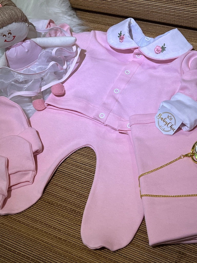 Kit saída maternidade Laís em fio egípcio