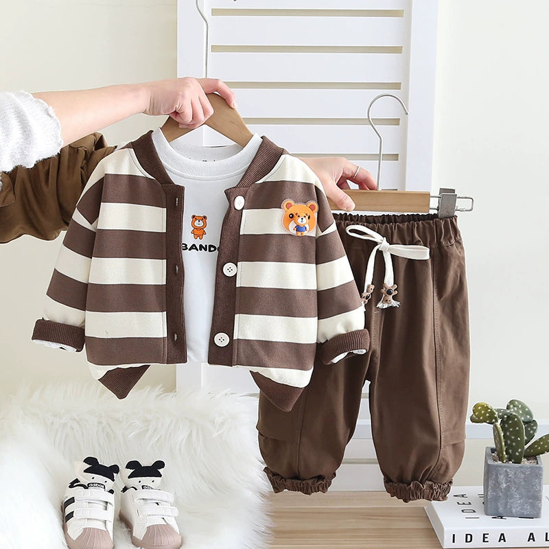 Conjunto Infantil Masculino de Inverno 3 Peças Ursinho
