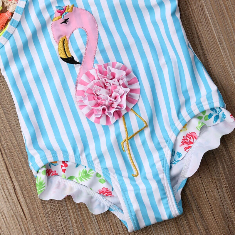 Maiô Infantil Flamingo e Frufru