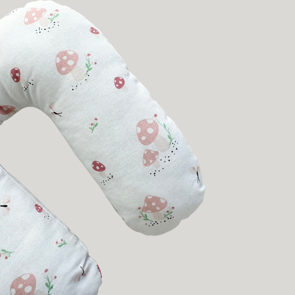 Almofada Pescoço Cogumelos Rose Algodao