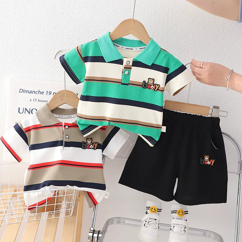 Conjunto Infantil Polo Lístras Ursinho