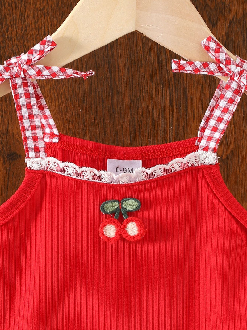 Conjunto Infantil Cerejinhas e Jeans
