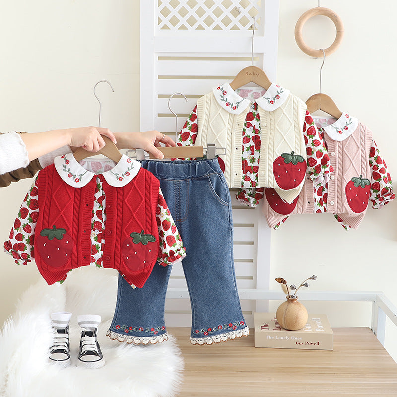 Conjunto Infantil 3 Peças Moranguinhos