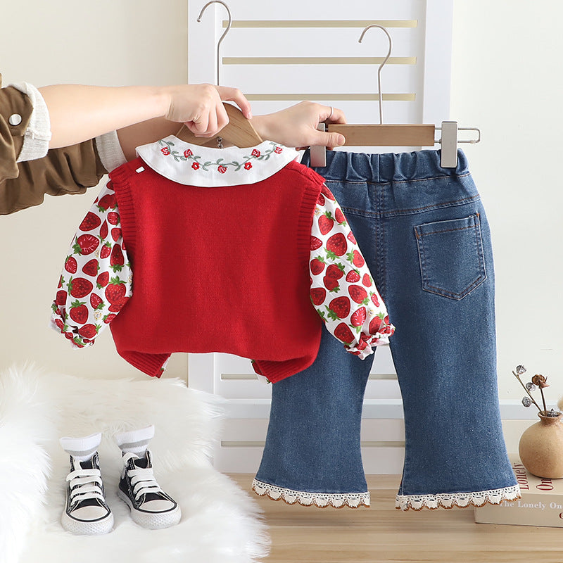 Conjunto Infantil 3 Peças Moranguinhos