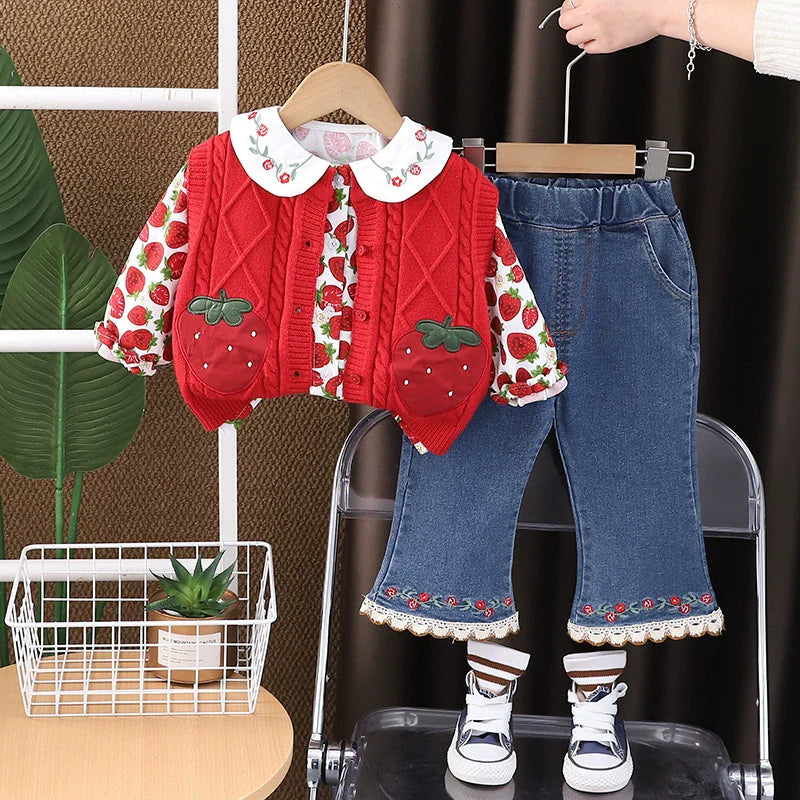 Conjunto Infantil 3 Peças Moranguinhos