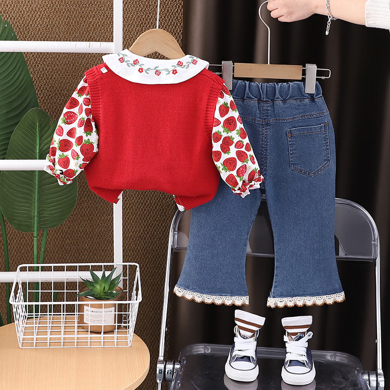 Conjunto Infantil 3 Peças Moranguinhos