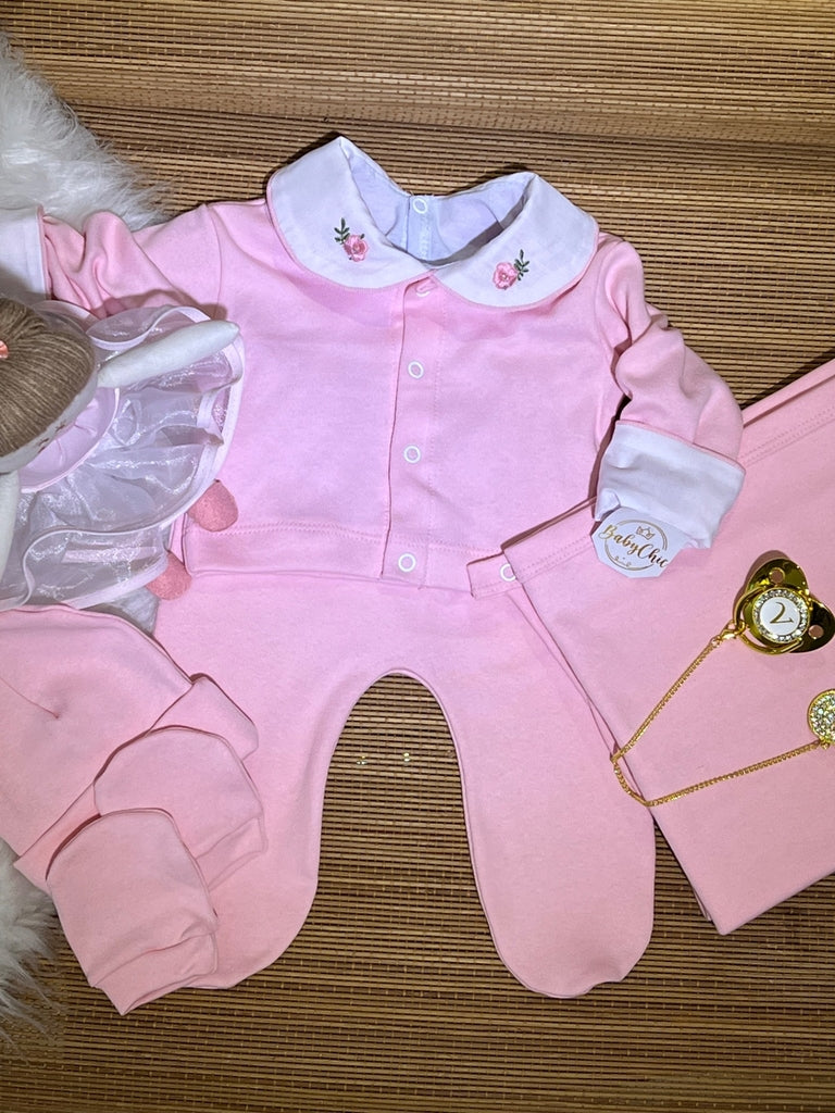 Kit saída maternidade Laís em fio egípcio