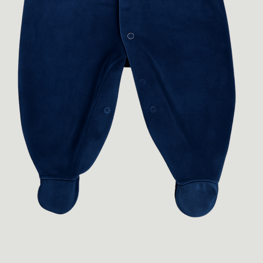 Macacão Bebê Recém Nascido Veludo Marinho