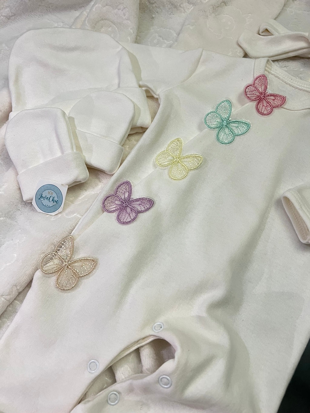 Saída maternidade borboleta