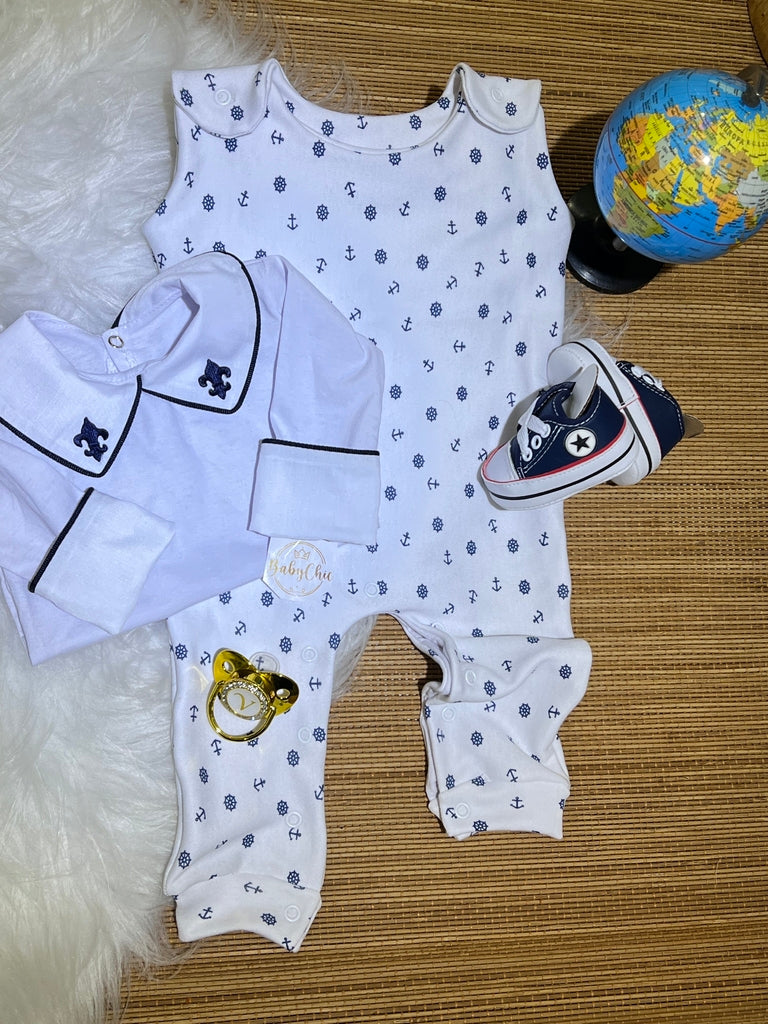 Salopete + Body em fio egípcio menino