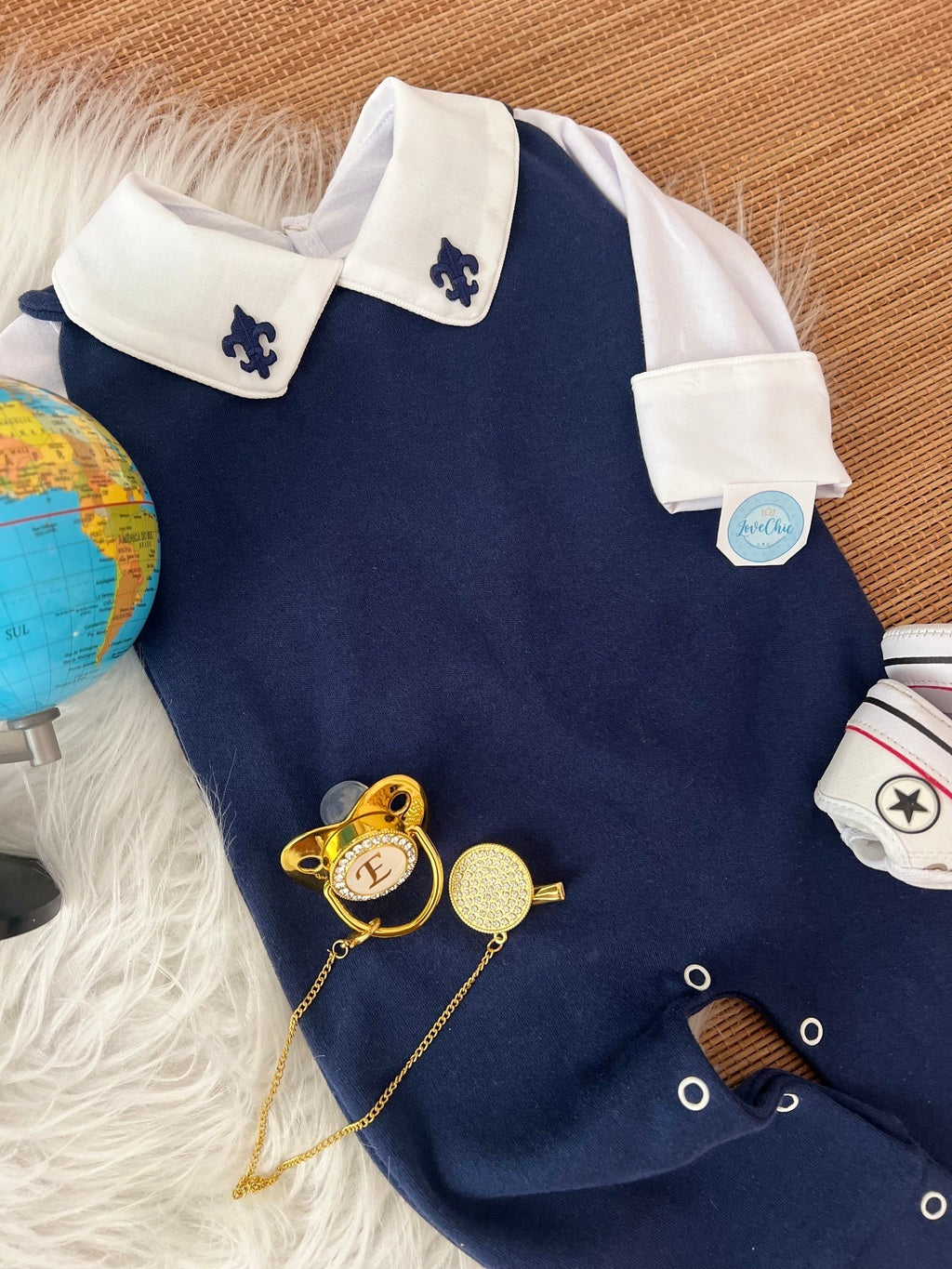 Salopete + Body em fio egípcio menino