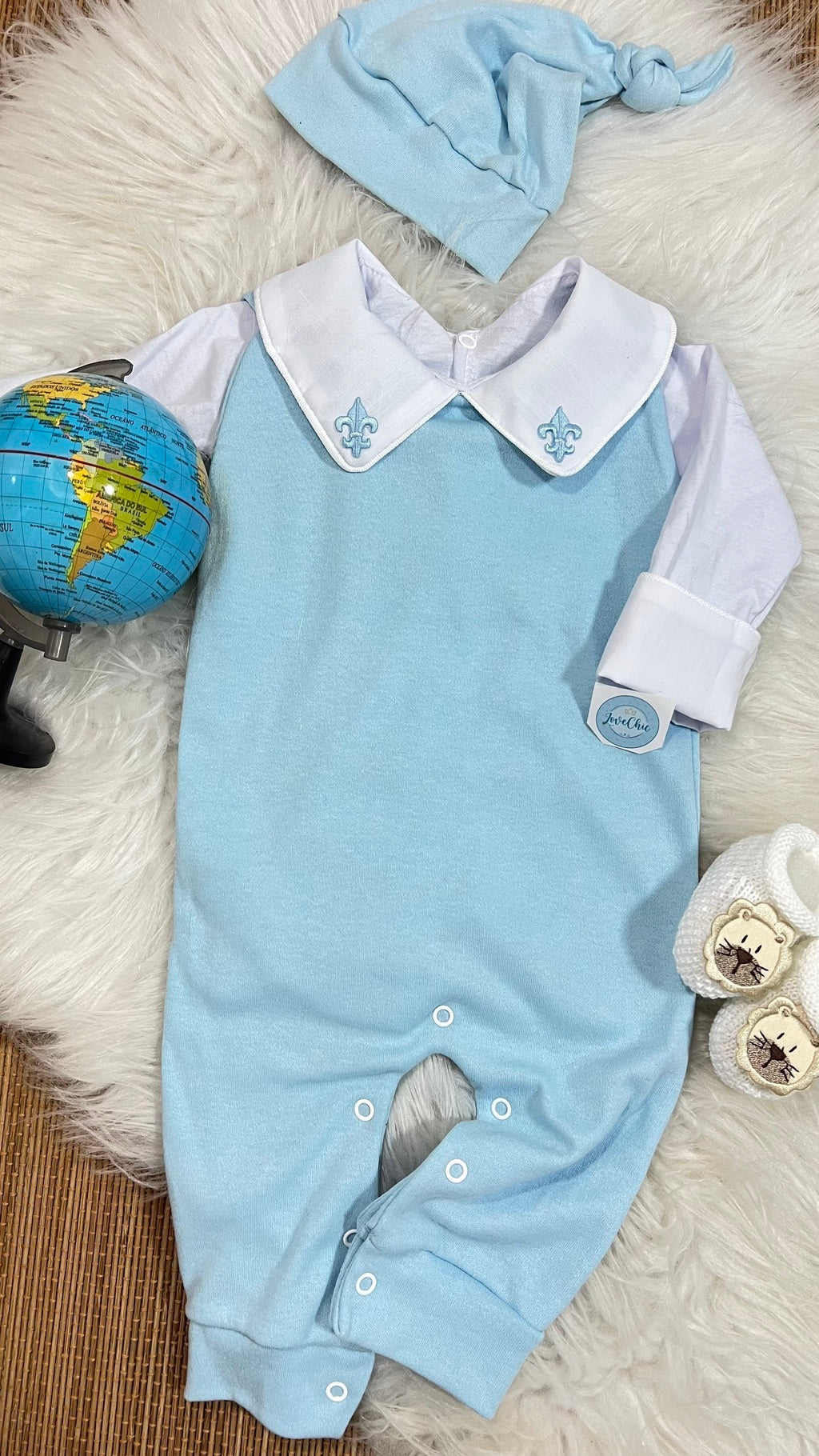 Salopete + Body em fio egípcio menino