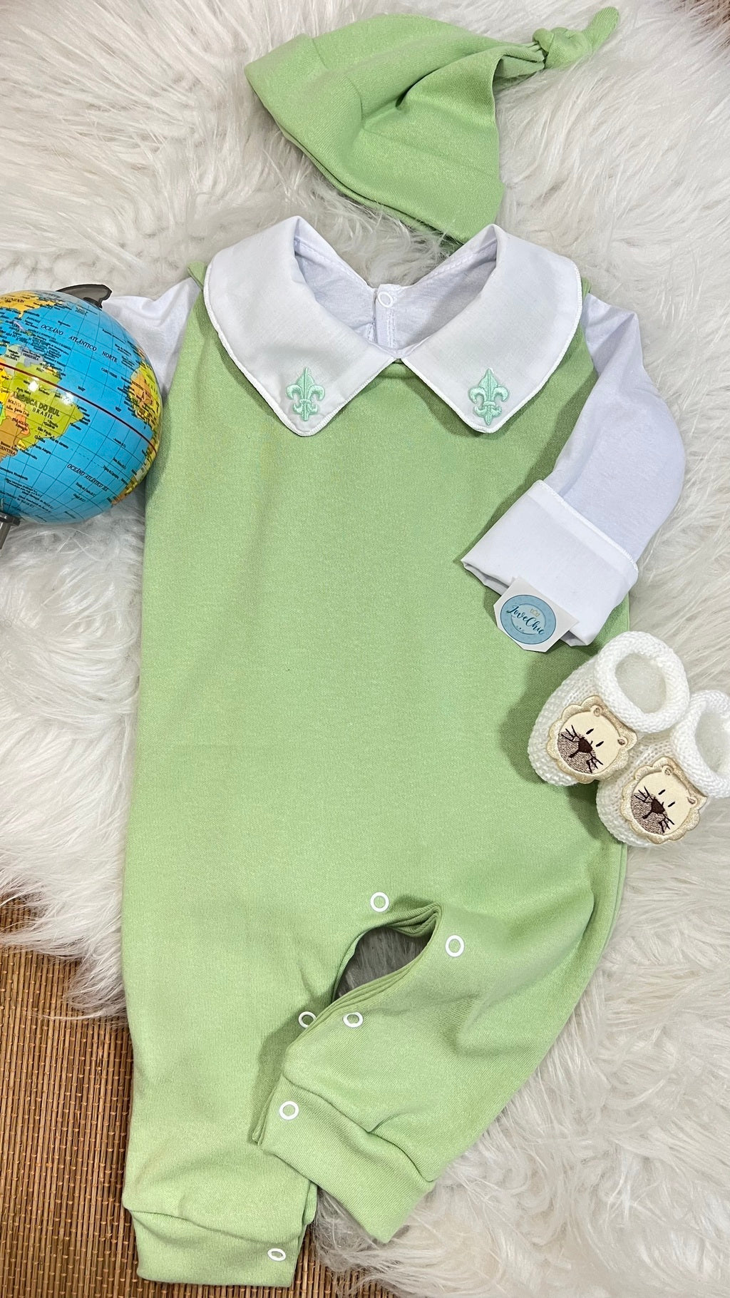 Salopete + Body em fio egípcio menino