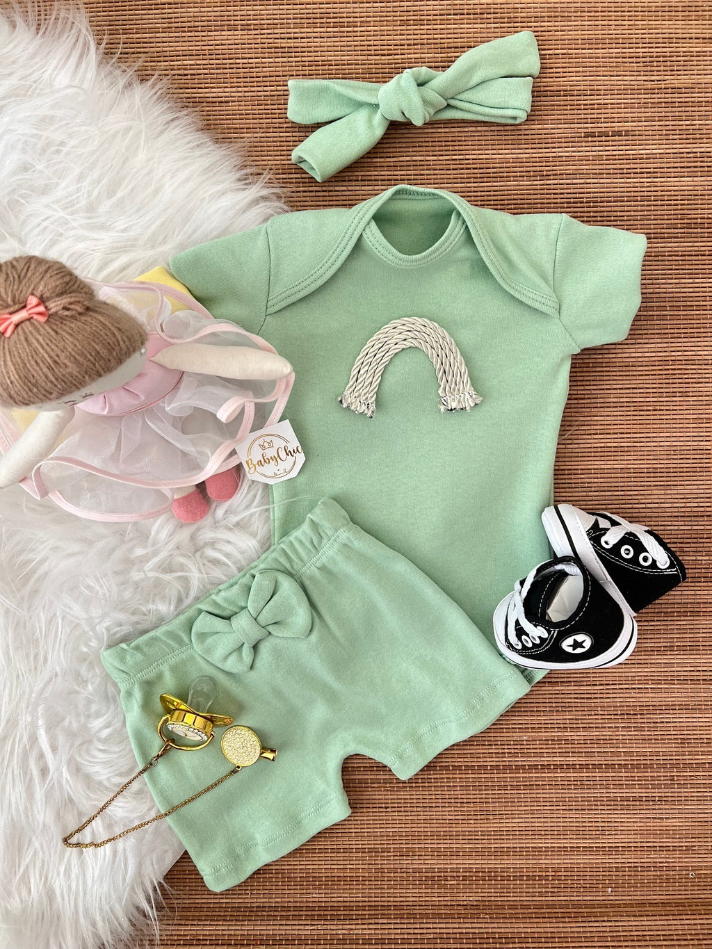 Kit basiquinho menina em fio egípcio