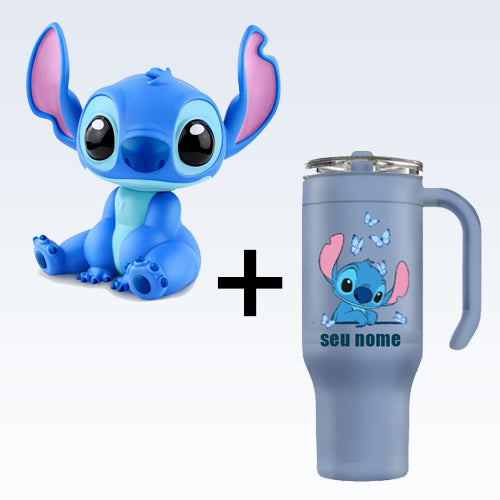 Copo Térmico Stitch - Nome Personalizado + Boneco