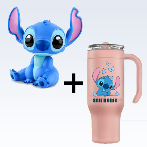 Copo Térmico Stitch - Nome Personalizado + Boneco